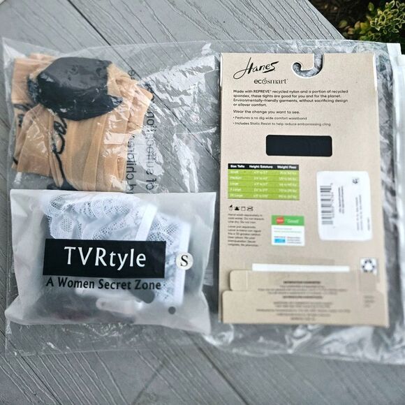 Hose tights thigh high and garter lingerie bundle Like New - New - Picture 4 of 9